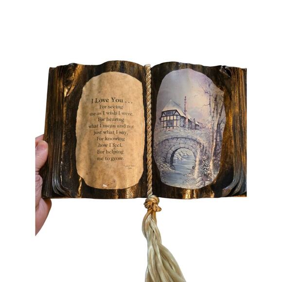 "I Love You" Book Shape Shelf Tabletop Home Decor Sign - Picture 2 of 4
